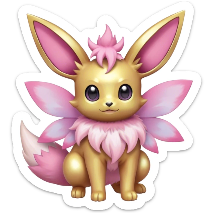 Shiny-Pastel-Eeveelution-Cute-Fakemon-Fairy-Pokémon-fusion full body sticker