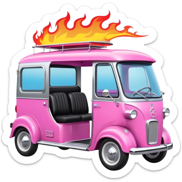 Fast hot rod Barbie dream house Caravan motorbike tuk tuk  sticker