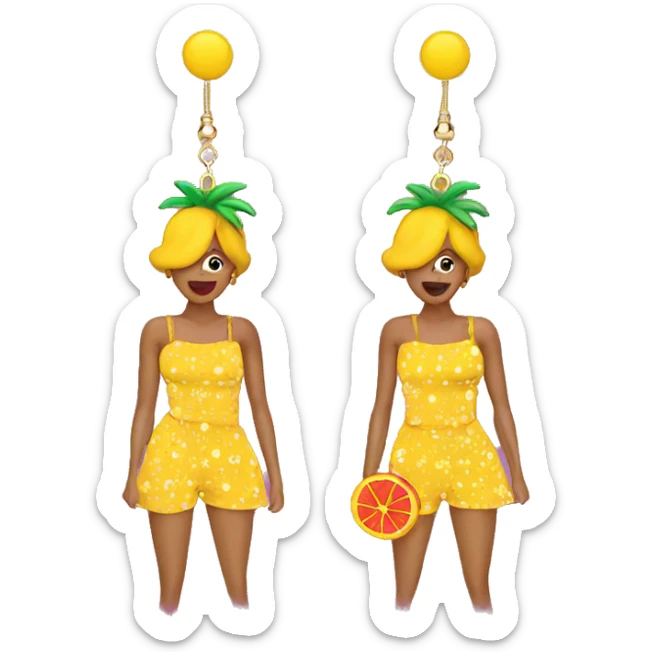 summer girl long earrings sticker