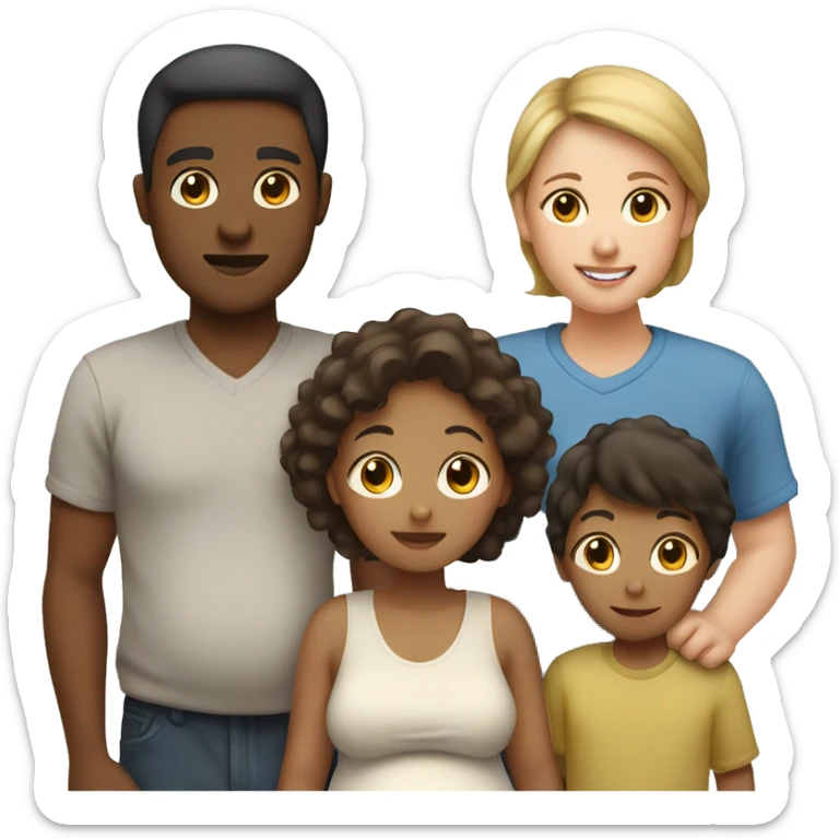 Family;light-brown-haired-pregnant-mother, black-haired-dad, light-brown-haired-boy sticker