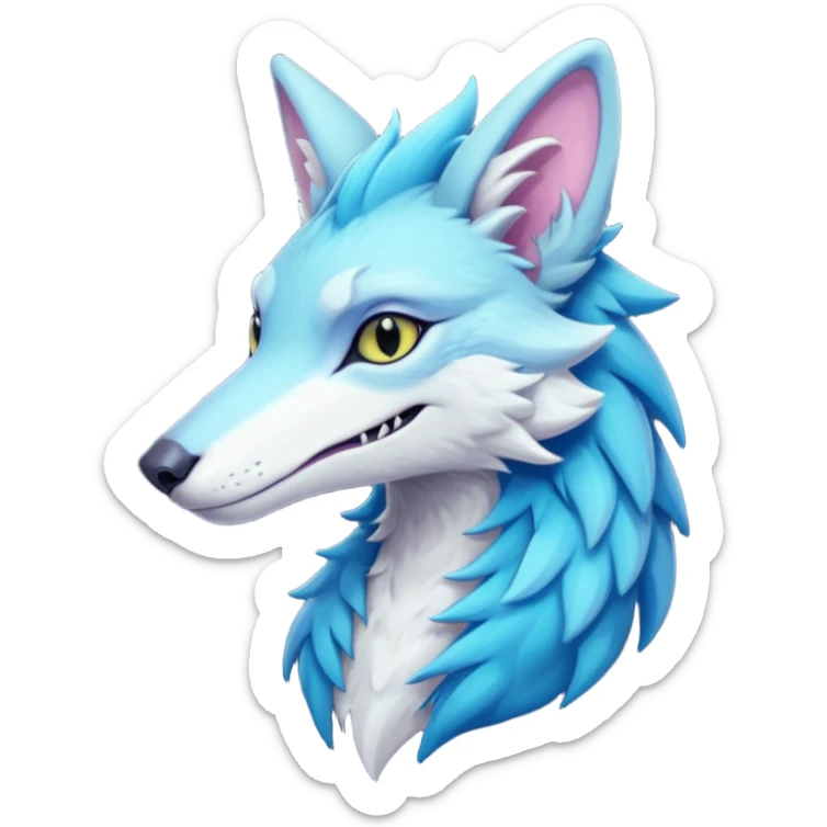 Edgy shiny exotic colorful smooth soft pastel modern anthro furry vernid-sergal-trico-hybrid by Falvie, LiLaiRa, AngieWolf sticker