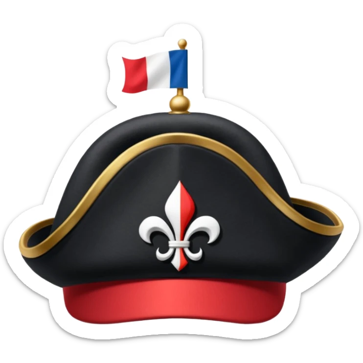 Napoleons bicorne hat with the French flag sticker
