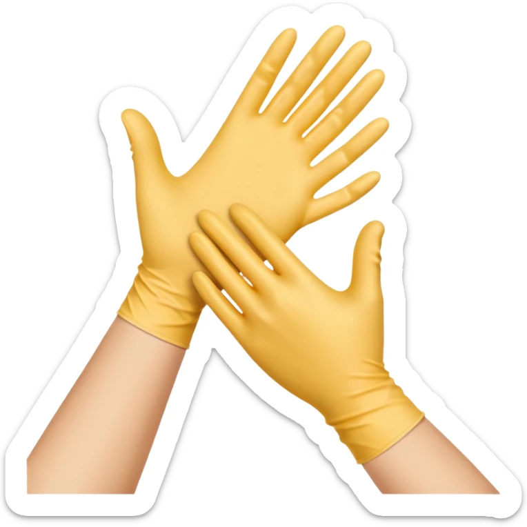 simple emoji of a dermatologist's hand with a glove representing dermatology sticker