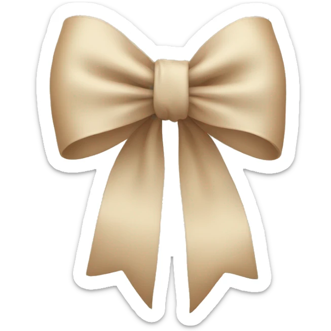 beige bow sticker