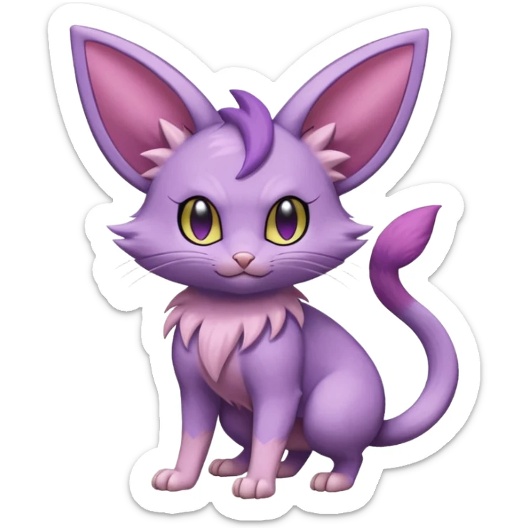 Rattata-Skitty-Espeon-Purrloin-Fakemon-hybrid-creature (full body) sticker