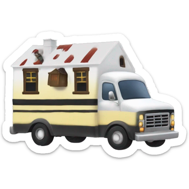 Wednesday Addams 4 story haunted dream house ghost buster truck  sticker