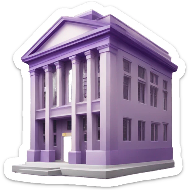 University of Queensland emoji purple colour , building which is yellowish and science lab in it  sticker