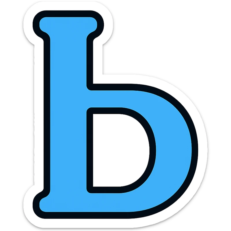 Ь in the style of the provided example sticker