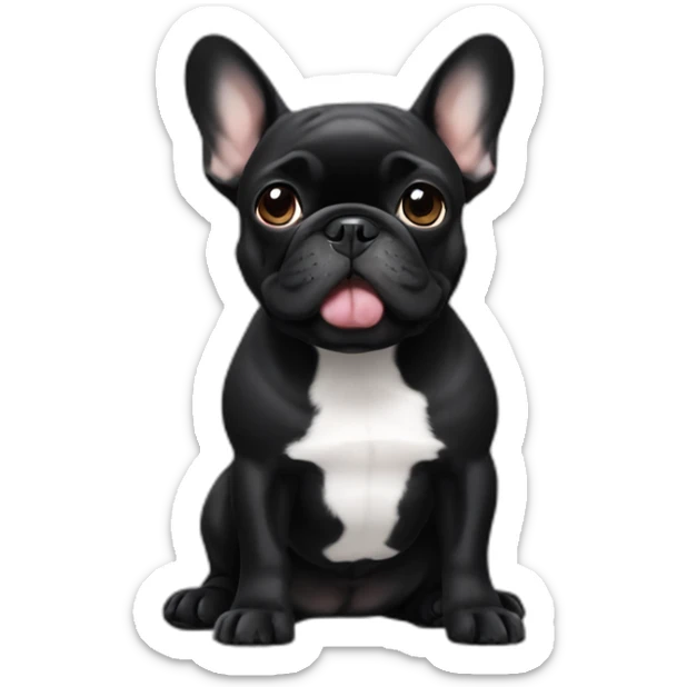 black french bulldog sticker