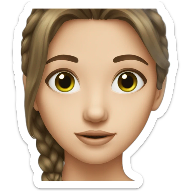 Girl have a brown hair green eyes and 17 years old  sticker