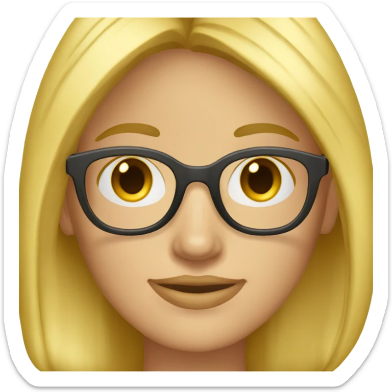 Bonjour, peux-tu générer un emoji d'une jeune femme de 35 ans blonde avec des lunettes rondes ? sticker
