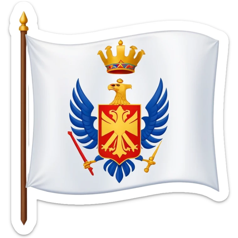 a white flag depicting the accurate Armenian coat of arms on it sticker