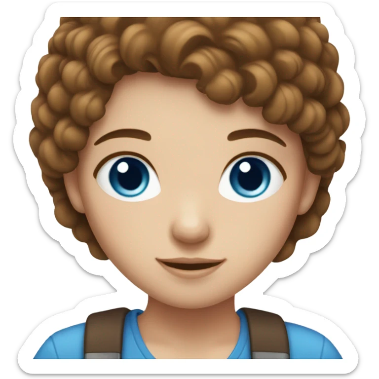 A Girl with Brown Hair and Blue eyes  sticker