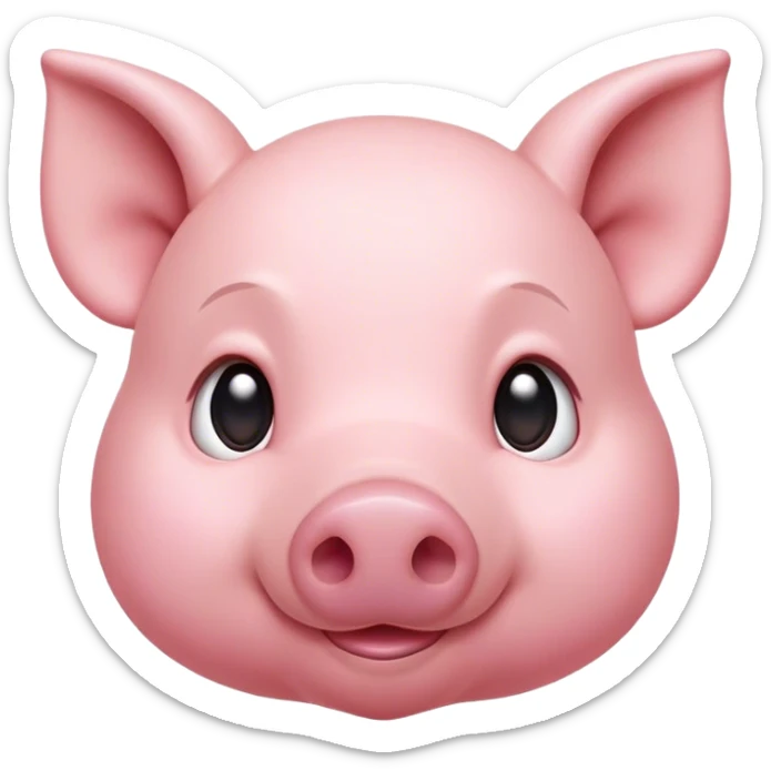 Cinematic Noble Piglet Portrait Emoji, Poised and regal, with a tiny, delicate build and a soft, smooth rosy-pink hide, deep-set soulful beady eyes, Simplified yet sharp and sophisticated features, highly detailed, glowing with a gentle, dignified glow, high shine, intelligent and endearing, stylized with an air of miniature nobility, focused and attentive, soft glowing outline, capturing the essence of a watchful and confident little piglet, so majestic it feels as though it could scamper out of the screen with effortless authority! sticker
