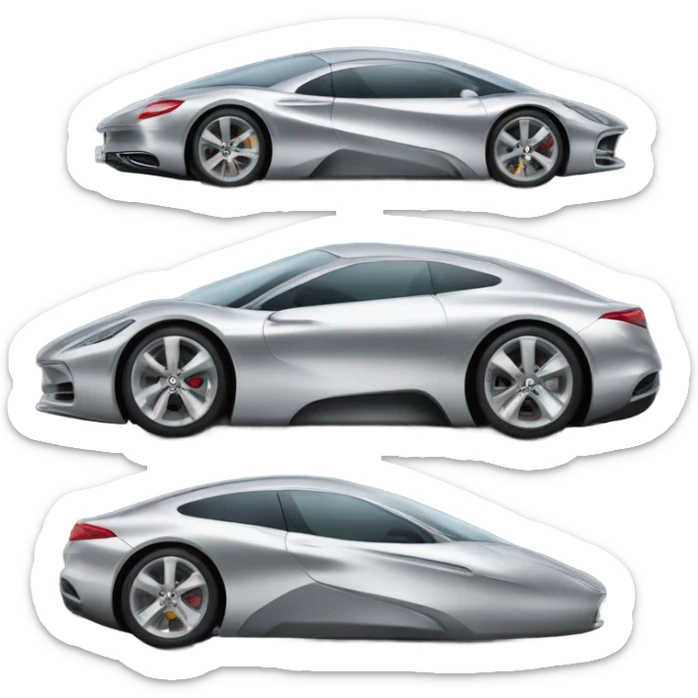 Silver car sticker