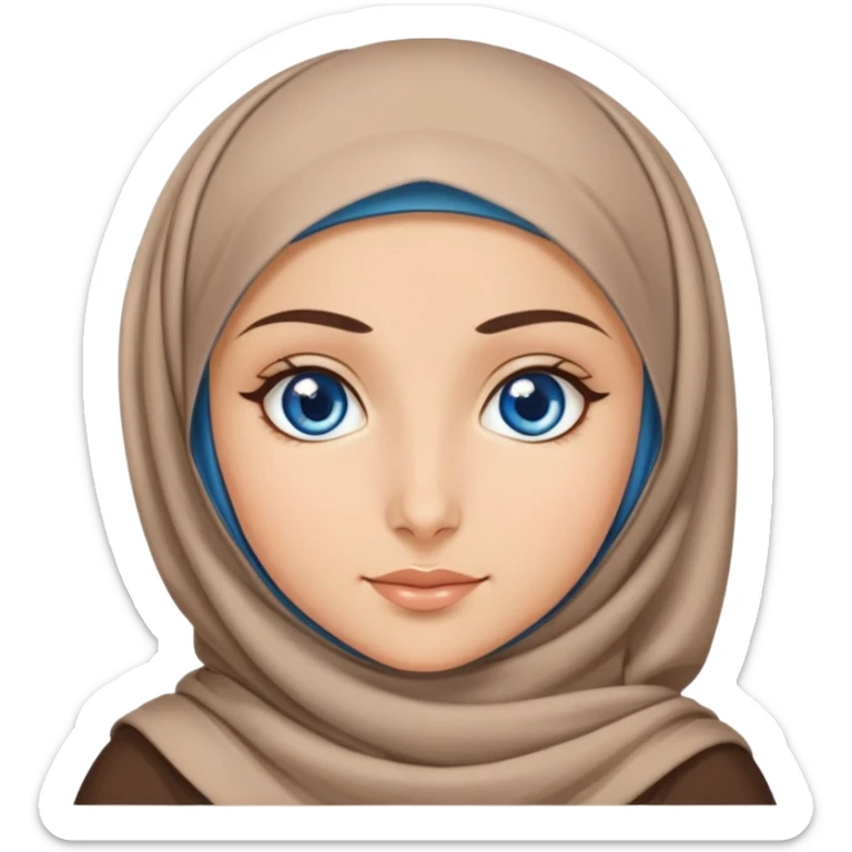 Turkish beautiful finish Konya girl blue eyes with hijab dress and ramadan background  sticker