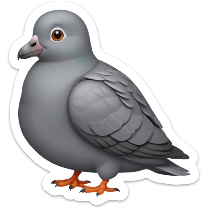 a cute pigeon emoji the size of the turtle emoji sticker