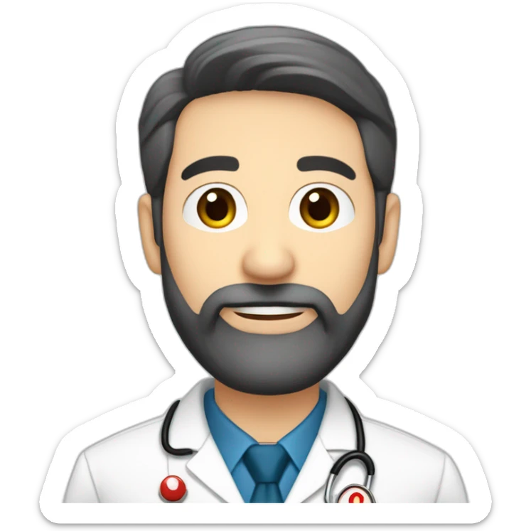 husband caucasian age 55 dark hair trimmed beard wearing business suit holding bible, wife asian age 55 dark hair nurse uniform, no children sticker