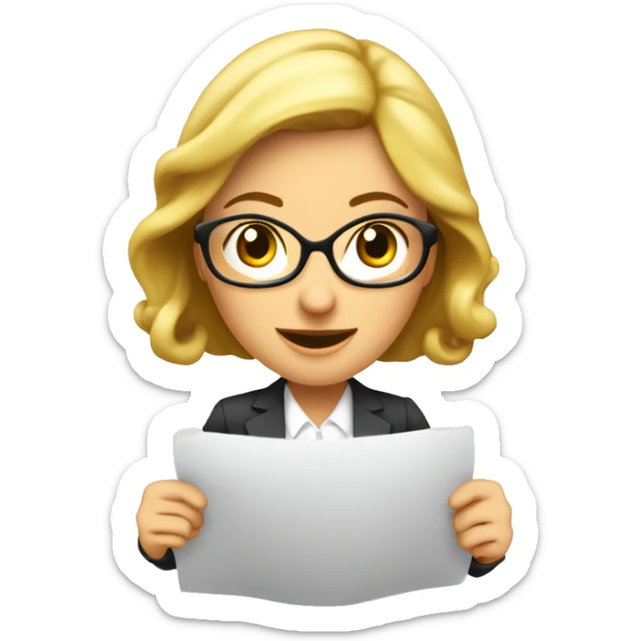 una mujer secretaria sosteniendo un cartel diciendo:  "vamos con todo" sticker