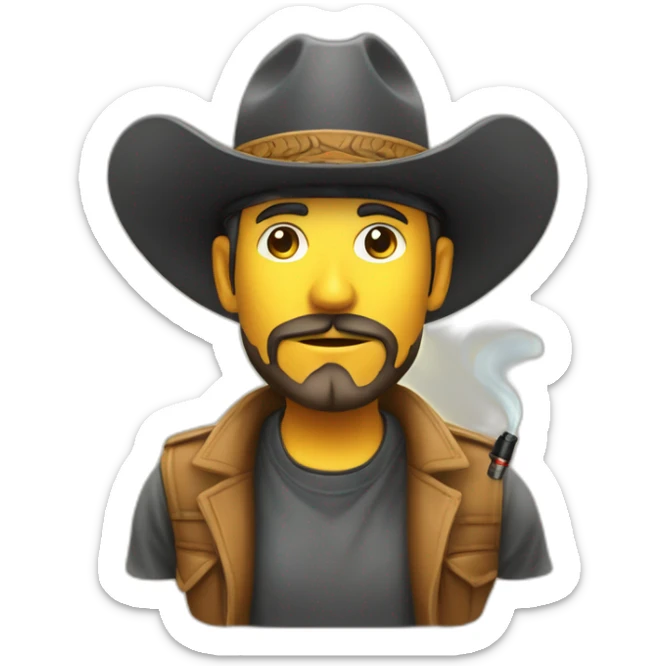 un hombre con sombrero de paja fumando vape sticker