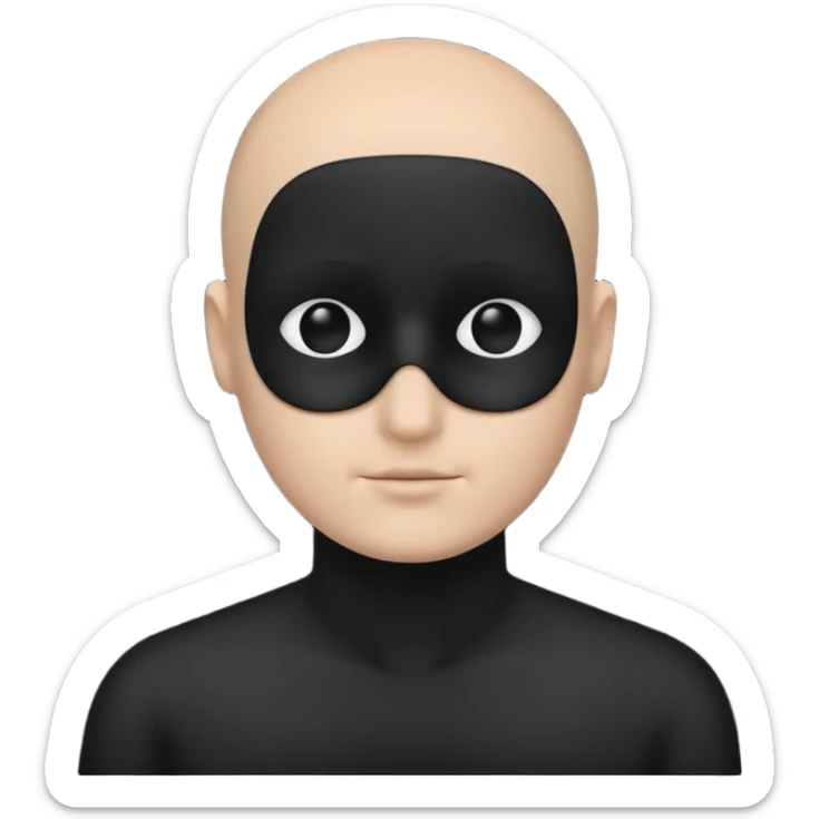 completely flat black silhouette, no facial features, no eyes, no no nose, no lips, no hair sticker