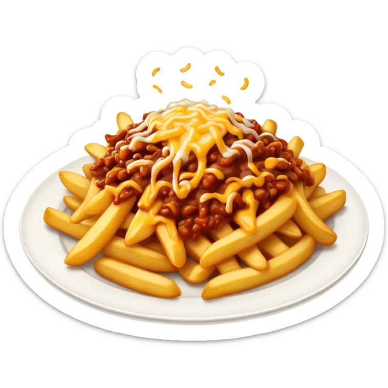 Plate of chili cheese fries  sticker