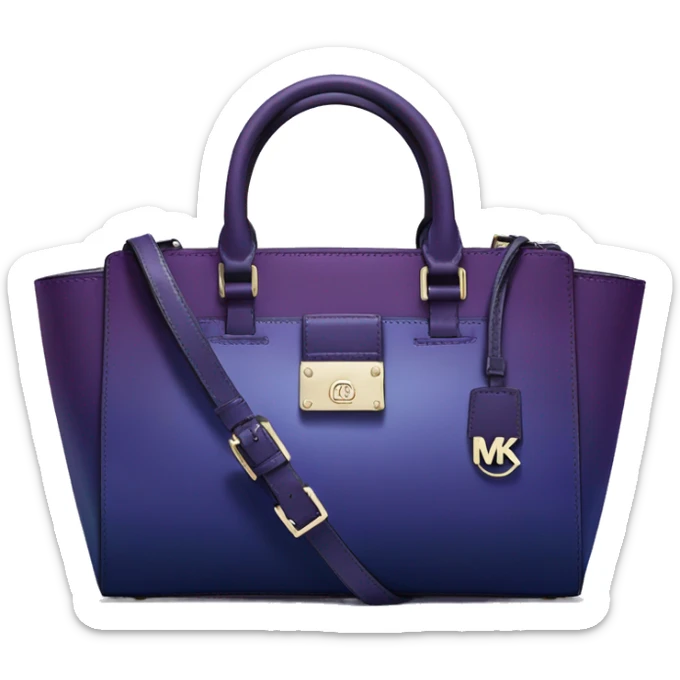 Realistic dark purple to dark blue ombre Guess Michael kors satchel purse. sticker