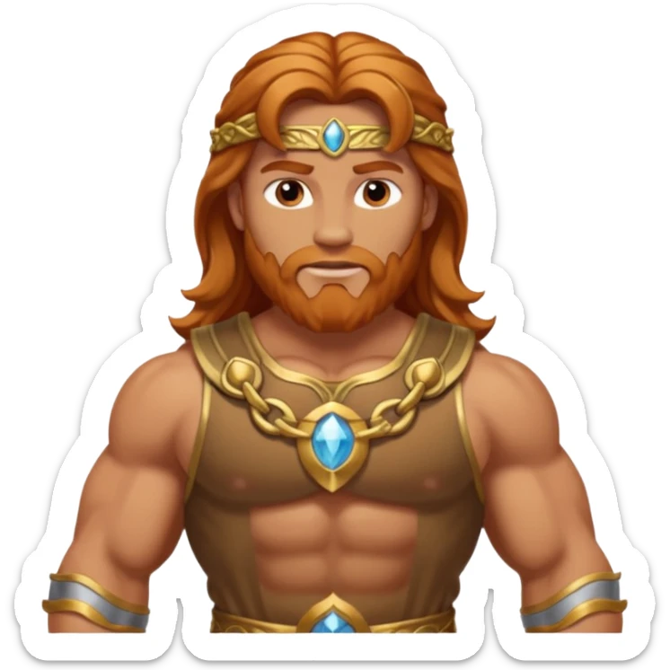 Hercules, God of Strength from Gods and Goddesses with long reddish blonde hair, bronze outfit sticker