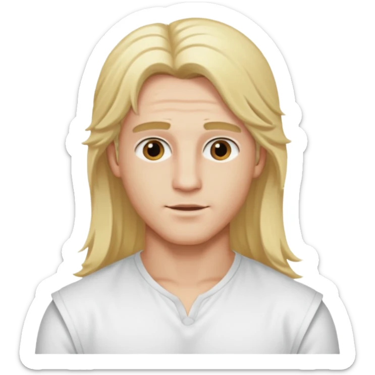 Adonis, Beauty God from Rome Mythology with long blonde hair, white outfit sticker