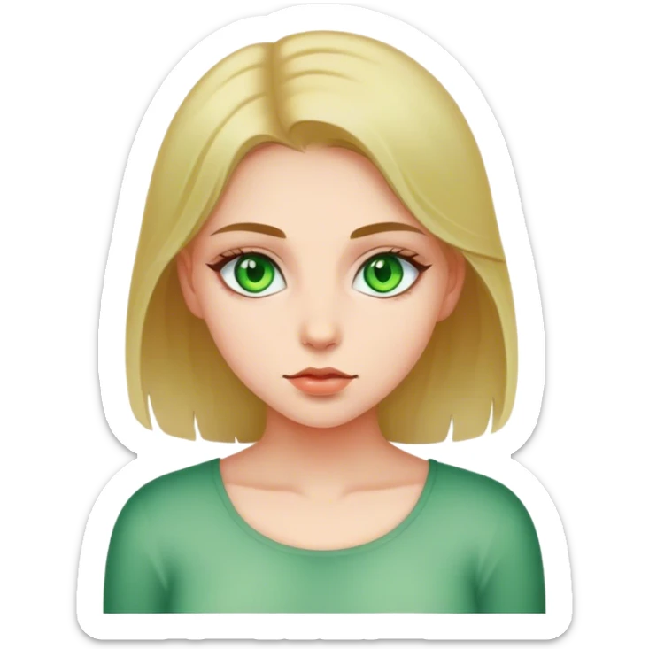 Girl green eyes  sticker