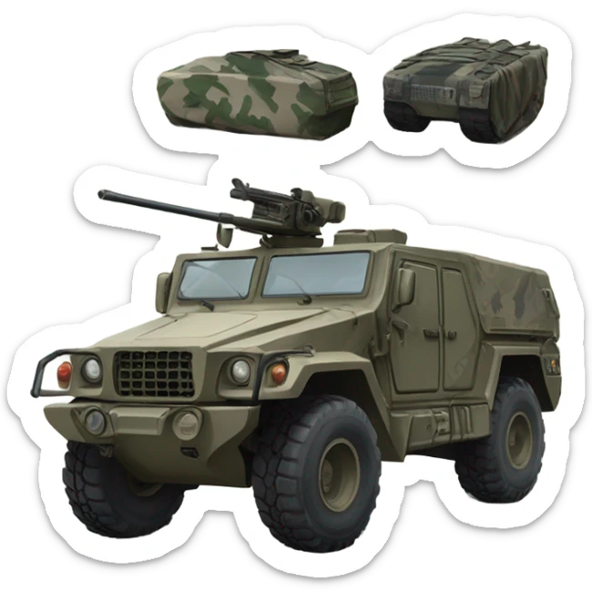The military car sticker