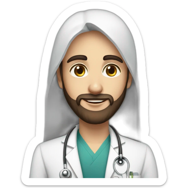 Beauty Jewishgirl with ophthalmology Doctor tall Arabic boy with beard sticker