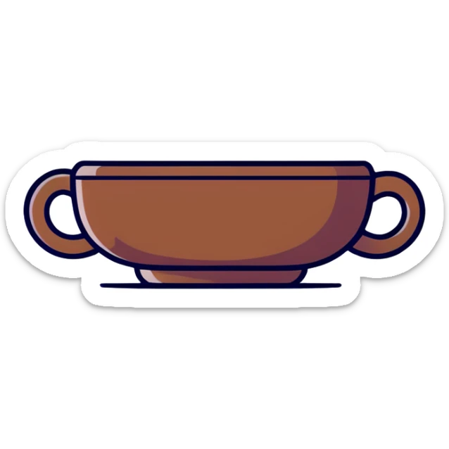 Yixing clay teacup, small brown-purple clay cup with no handle, traditional Chinese tea vessel sticker