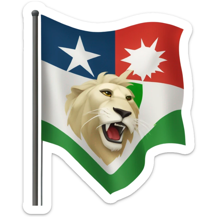 flag up green;between white ;down red and the middle of white sign of lion and sun  sticker