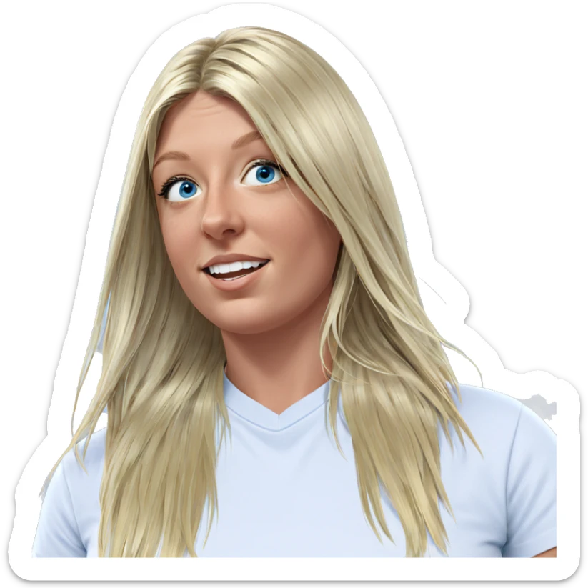 blonde girl under blue sky sticker