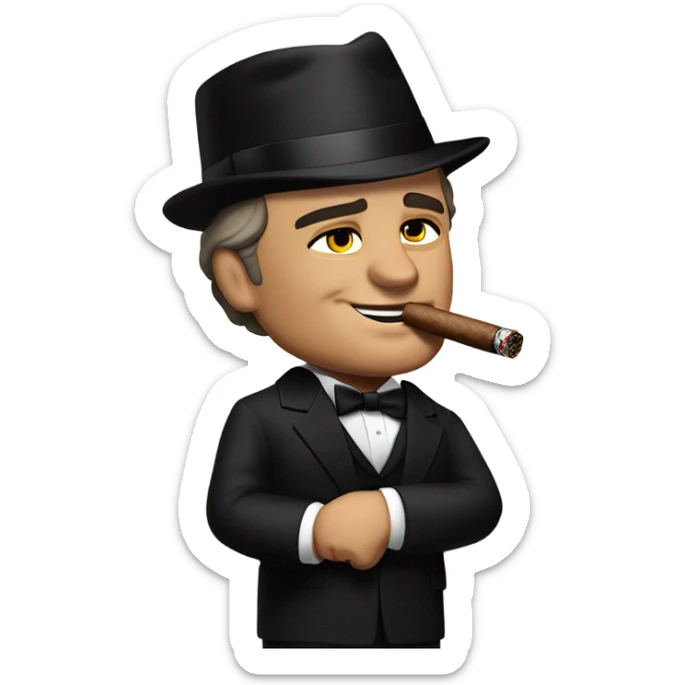 Marlon Brando as the godfather says “happy birthday, Uncle Brucie!” — please include the words in the image sticker