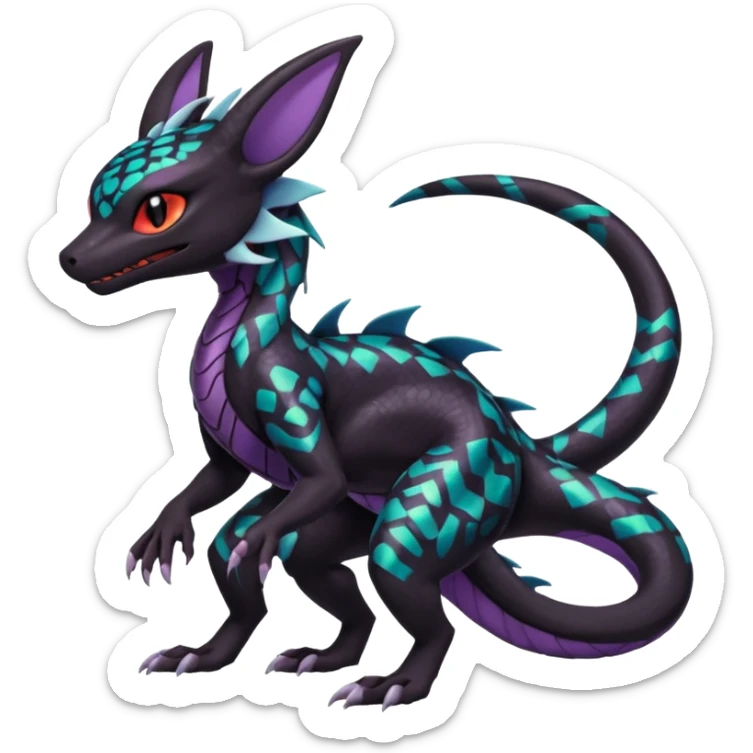 Shiny Salandit-Umbreon-Noivern-Noibat-Hybrid (Full body) sticker