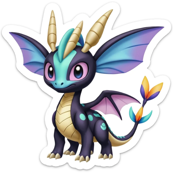 Meloetta-Cresselia-Palkia-Spyro-Toothless-Stitch-Pokémon-Fakémon-creature-hybrid sticker