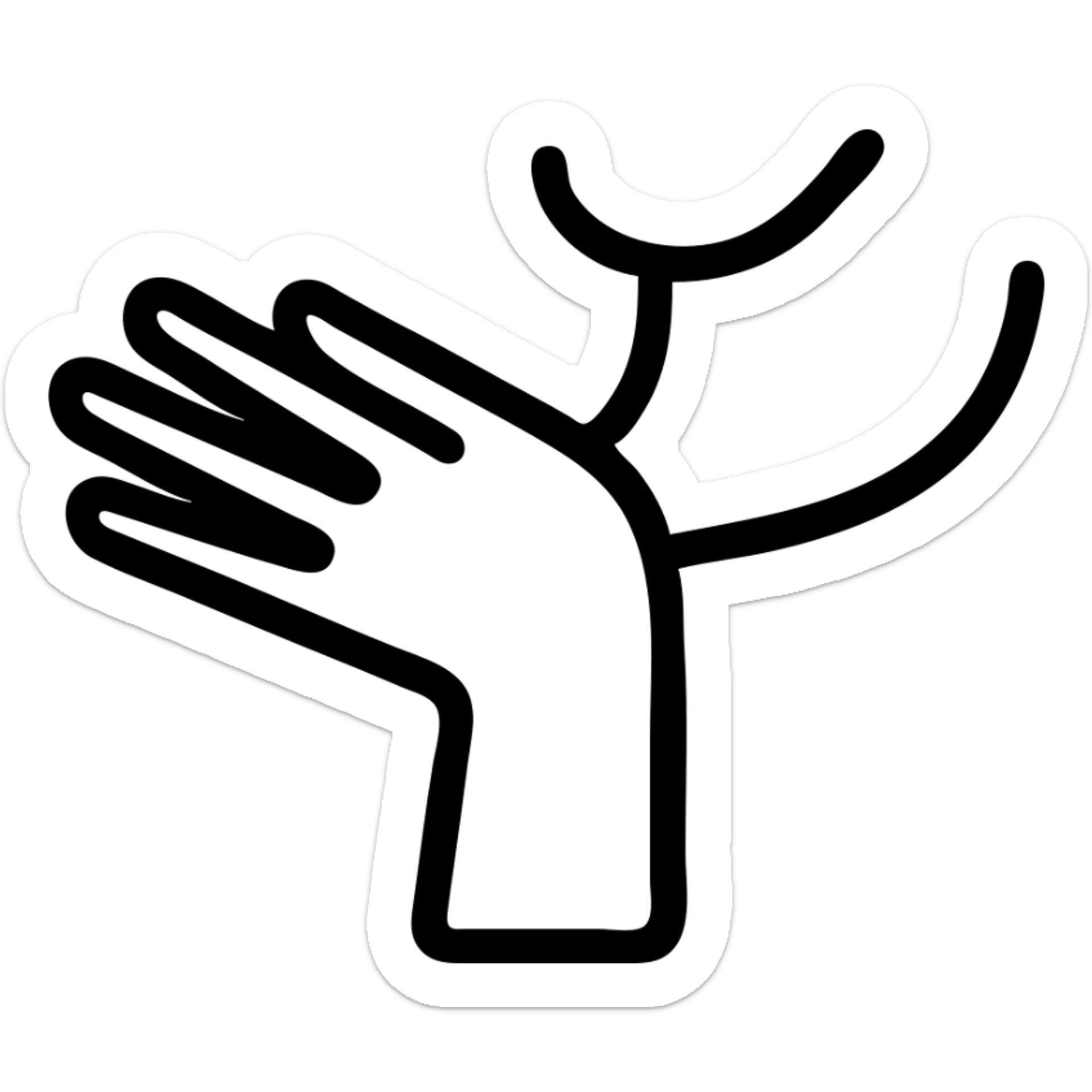 icon of the Turkish 'nah hareketi' dismissive hand gesture with the back of the hand under the chin, fingers flicking outward, simple, bold lines, clear gesture, no text sticker