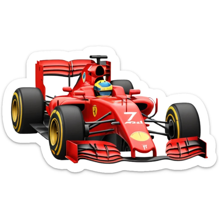 emoji de análise de F1 mostrando um gráfico de desempenho e um carro de corrida sticker