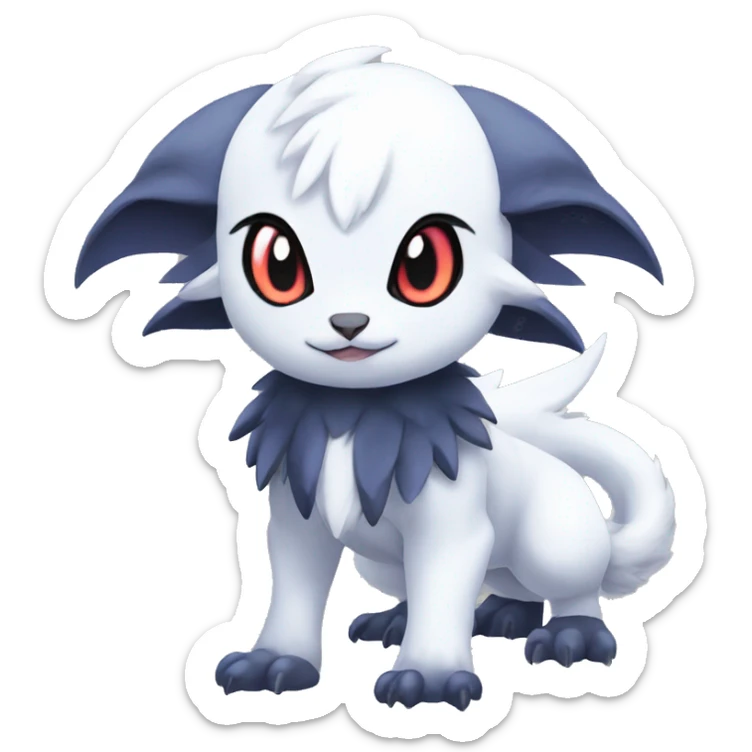Cute Cool Kawaii Baby Nargacuga-Absol-Pokémon Full Body Detailed High Quality sticker