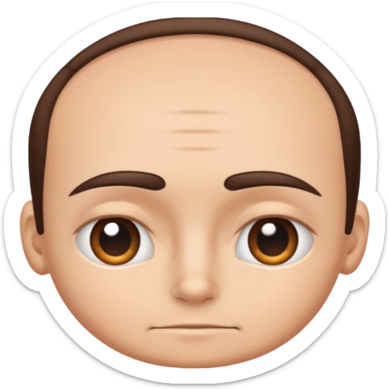 emoji of only the forehead area of a human face, cropped between eyebrows and hairline, simple cartoon style sticker