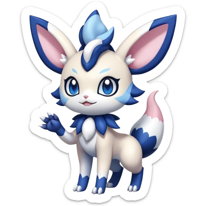 Noibat-Sylveon-Meowstic-Fakémon-hybrid-creature (full body)  sticker