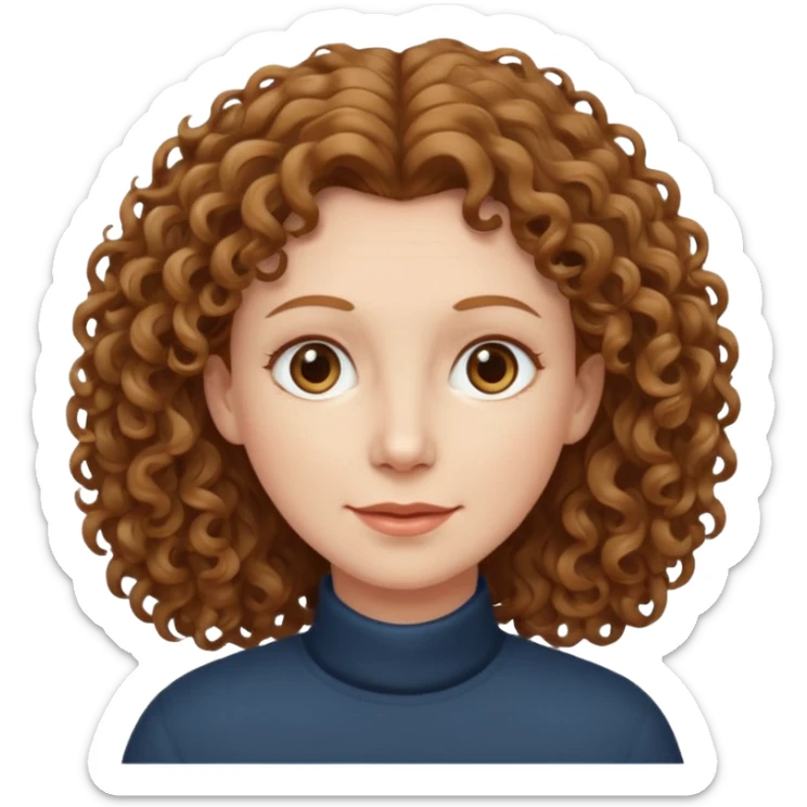 really long hair light brown curly pale skin middle age but really long hair sticker