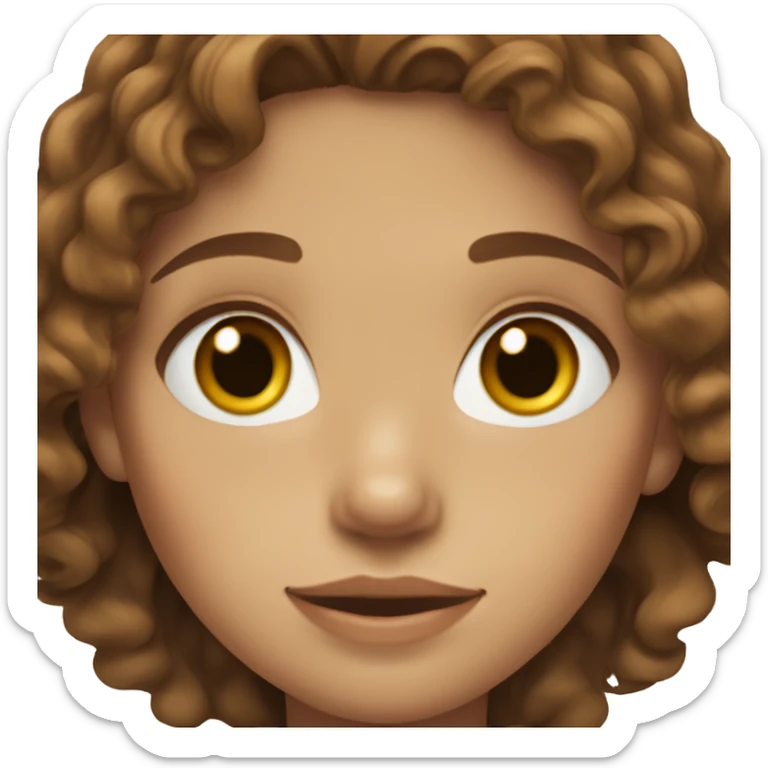 Girl with wavy brown hair, light skin and freckles, and blue-green eyes sticker