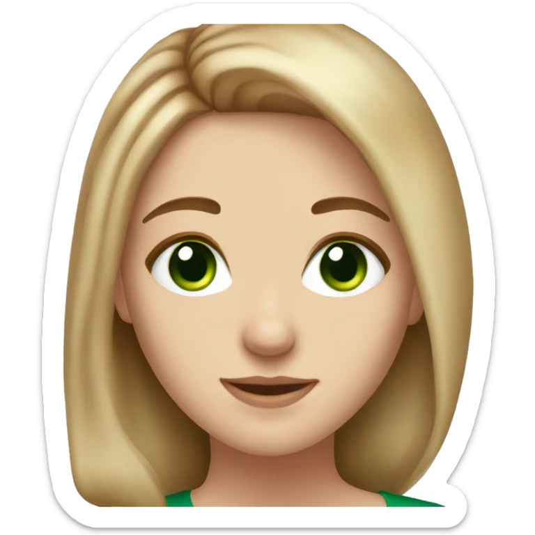 Beautiful white girl with light brown hair and vibrant deep green eyes sticker
