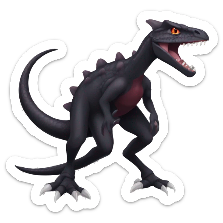 cool edgy black and maroon Dark-type nargacuga Salazzle  Salanditreptile Pokémon full body sticker
