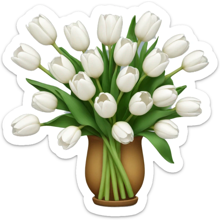 white tulip bouquet  sticker