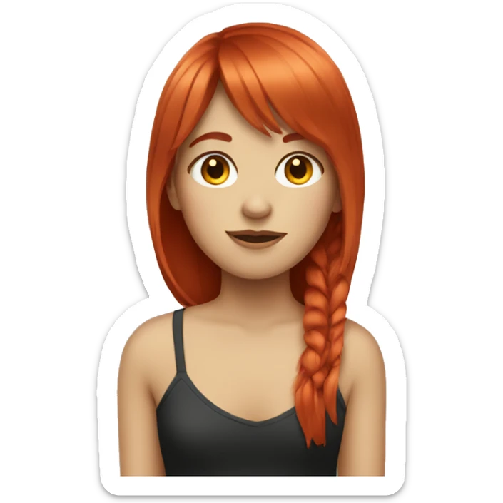 Girl with red hair and fringe sticker
