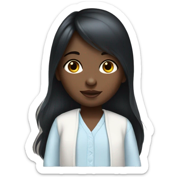 newborn daughter with dark straight hair and blue eyes sticker